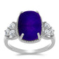Anillo de Plata con Jade Púrpura y Topacio Blanco