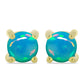 Pendientes de Plata Bañada en Oro con Ópalo Azul Paraiba de Etiopía