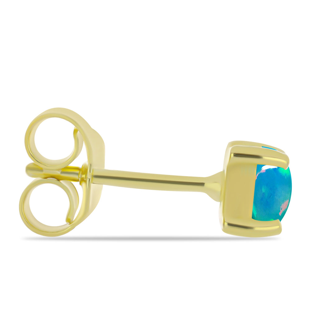Pendientes de Plata Bañada en Oro con Ópalo Azul Paraiba de Etiopía 2 