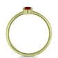 Anillo de Plata Bañada en Oro con Diamante Rojo