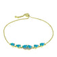 Pulsera de Plata Bañada en Oro con Ópalo Azul Paraiba de Etiopía y Topacio Blanco