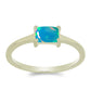 Anillo de Plata Bañada en Oro con Ópalo Azul Paraiba de Etiopía