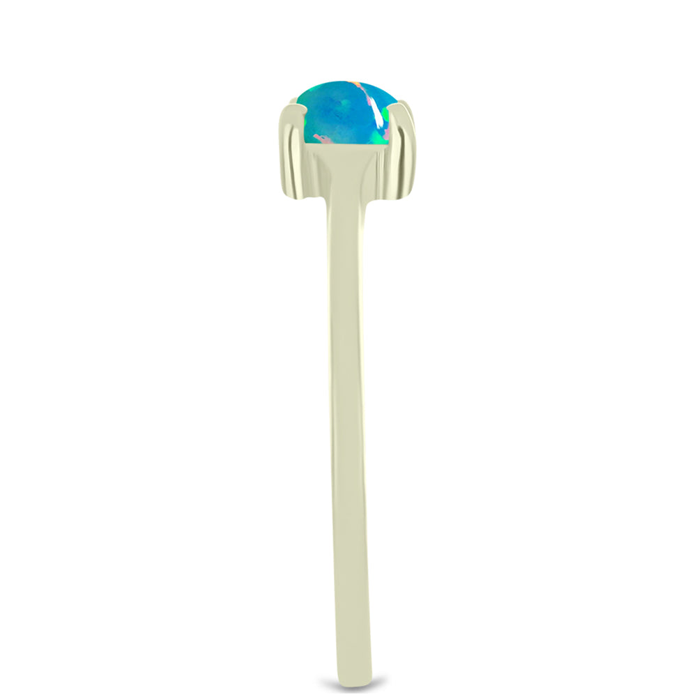 Anillo de Plata Bañada en Oro con Ópalo Azul Paraiba de Etiopía