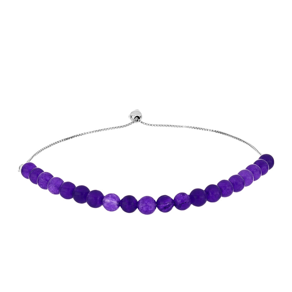 Pulsera de Plata con Jade Púrpura