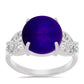 Anillo de Plata con Jade Púrpura y Topacio Blanco