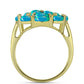 Anillo de Plata Bañada en Oro con Ópalo Azul Paraiba de Etiopía y Topacio Blanco