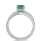 Anillo de Plata con Esmeralda de Brasil y Topacio Blanco