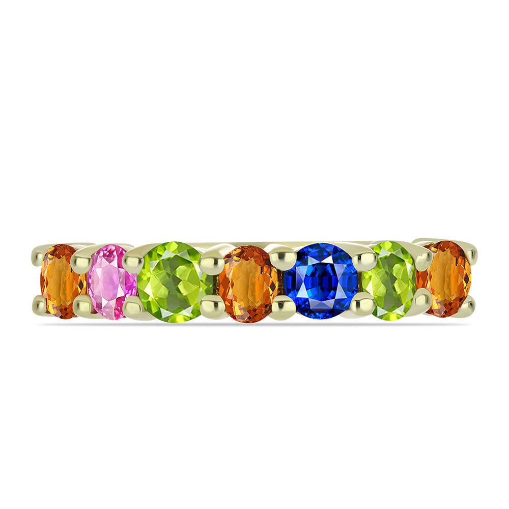 Anillo de Plata Bañada en Oro con Zafiro Arco Iris Rosebery 2 
