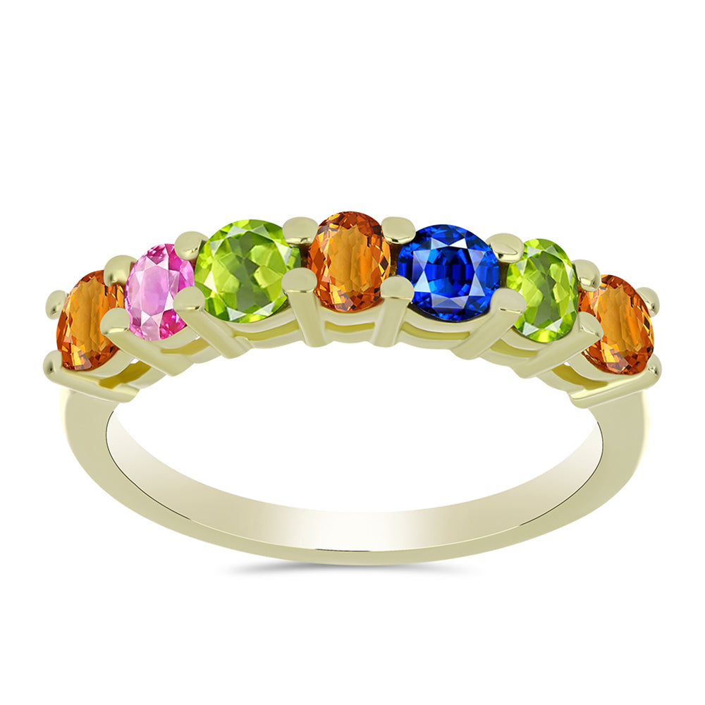 Anillo de Plata Bañada en Oro con Zafiro Arco Iris Rosebery 1 