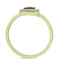Anillo de Plata Bañada en Oro con Diamante Rojo y Diamante blanco