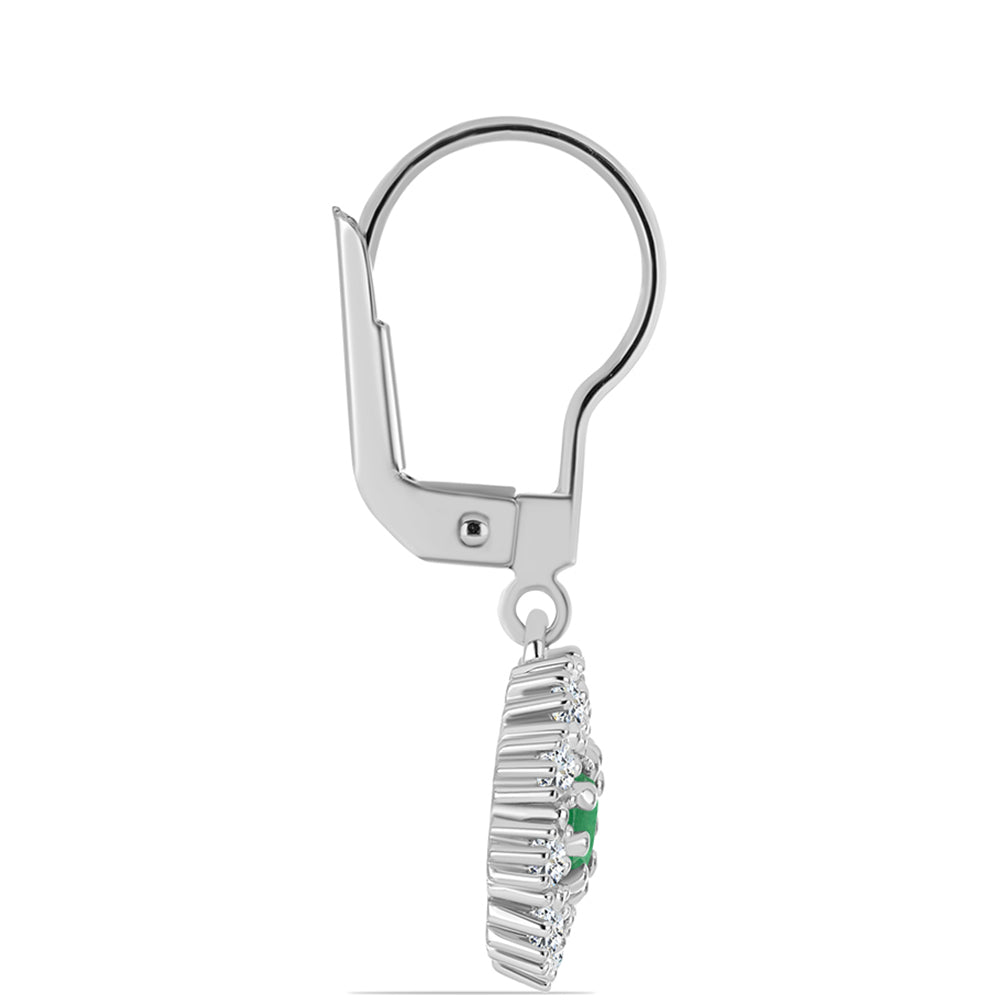 Pendientes de Plata con Esmeralda de Brasil y Topacio Blanco 2 