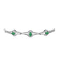 Pulsera de Plata con Esmeralda de Brasil y Topacio Blanco