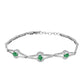 Pulsera de Plata con Esmeralda de Brasil y Topacio Blanco