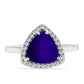 Anillo de Plata con Jade Púrpura y Topacio Blanco