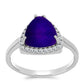 Anillo de Plata con Jade Púrpura y Topacio Blanco