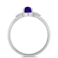 Anillo de Plata con Jade Púrpura y Topacio Blanco