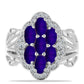 Anillo de Plata con Jade Púrpura y Topacio Blanco