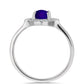 Anillo de Plata con Jade Púrpura y Topacio Blanco