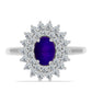 Anillo de Plata con Jade Púrpura y Topacio Blanco