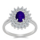 Anillo de Plata con Jade Púrpura y Topacio Blanco