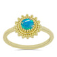 Anillo de Plata Bañada en Oro con Ópalo Azul Paraiba de Etiopía