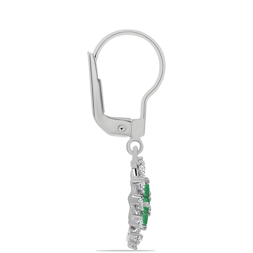 Pendientes de Plata con Esmeralda de Brasil y Topacio Blanco 2 