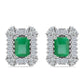 Pendientes de Plata con Esmeralda de Brasil y Zircón Blanco