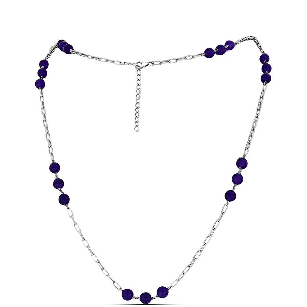 Collar de Plata con Jade Púrpura