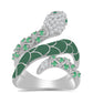 Anillo de Plata con Esmeralda de Brasil y Topacio Blanco