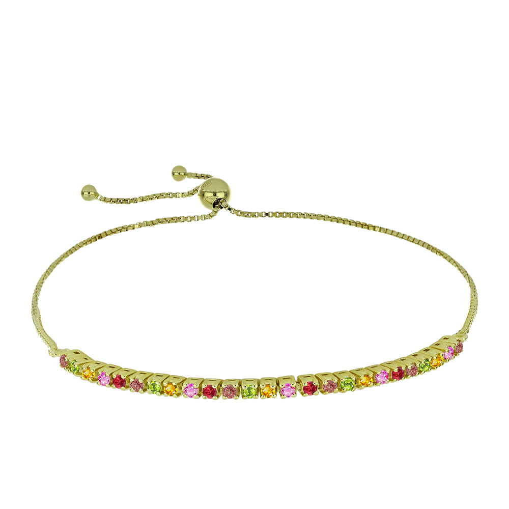 Pulsera de Plata Bañada en Oro con Zafiro Arco Iris Rosebery 1 