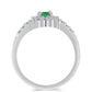 Anillo de Plata con Esmeralda de Brasil y Topacio Blanco