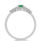 Anillo de Plata con Esmeralda de Brasil y Topacio Blanco