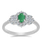 Anillo de Plata con Esmeralda de Brasil y Topacio Blanco