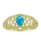 Anillo de Plata Bañada en Oro con Ópalo Azul Paraiba de Etiopía