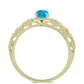 Anillo de Plata Bañada en Oro con Ópalo Azul Paraiba de Etiopía