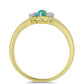Anillo de Plata Bañada en Oro con Ópalo Azul Paraiba de Etiopía y Topacio Blanco