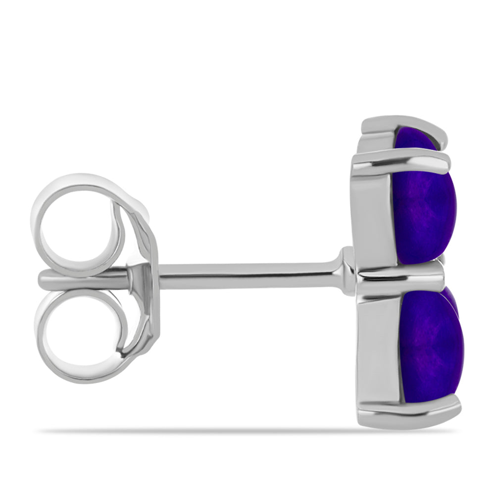 Pendientes de Plata con Jade Púrpura y Topacio Blanco 2 