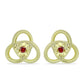 Conjunto de Plata Bañada en Oro con Diamante Rojo ( Pendientes +Anillo +Colgante )
