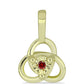 Conjunto de Plata Bañada en Oro con Diamante Rojo ( Pendientes +Anillo +Colgante )
