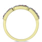 Anillo de Plata Bañada en Oro con Diamante Rojo y Diamante blanco