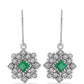 Pendientes de Plata con Esmeralda de Brasil y Topacio Blanco