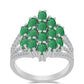 Anillo de Plata con Esmeralda de Brasil y Topacio Blanco