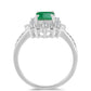 Anillo de Plata con Esmeralda de Brasil y Zircón Blanco