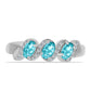Anillo de Plata con Cuarzo Paraiba y Topacio Blanco