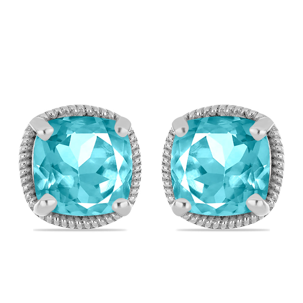 Pendientes de Plata con Cuarzo Paraiba 1 