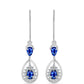 Pendientes de Plata con Zafiro Azul Australiano y Topacio Blanco