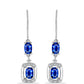 Pendientes de Plata con Zafiro Azul Australiano y Topacio Blanco
