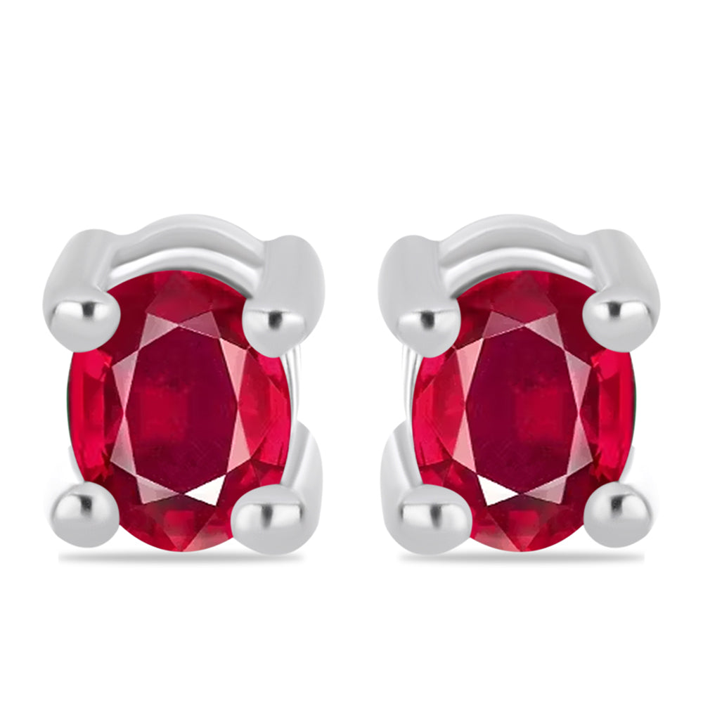 Conjunto de Plata con Rubí de Madagascar y Esmeralda de Brasil ( Pendientes ) 6 