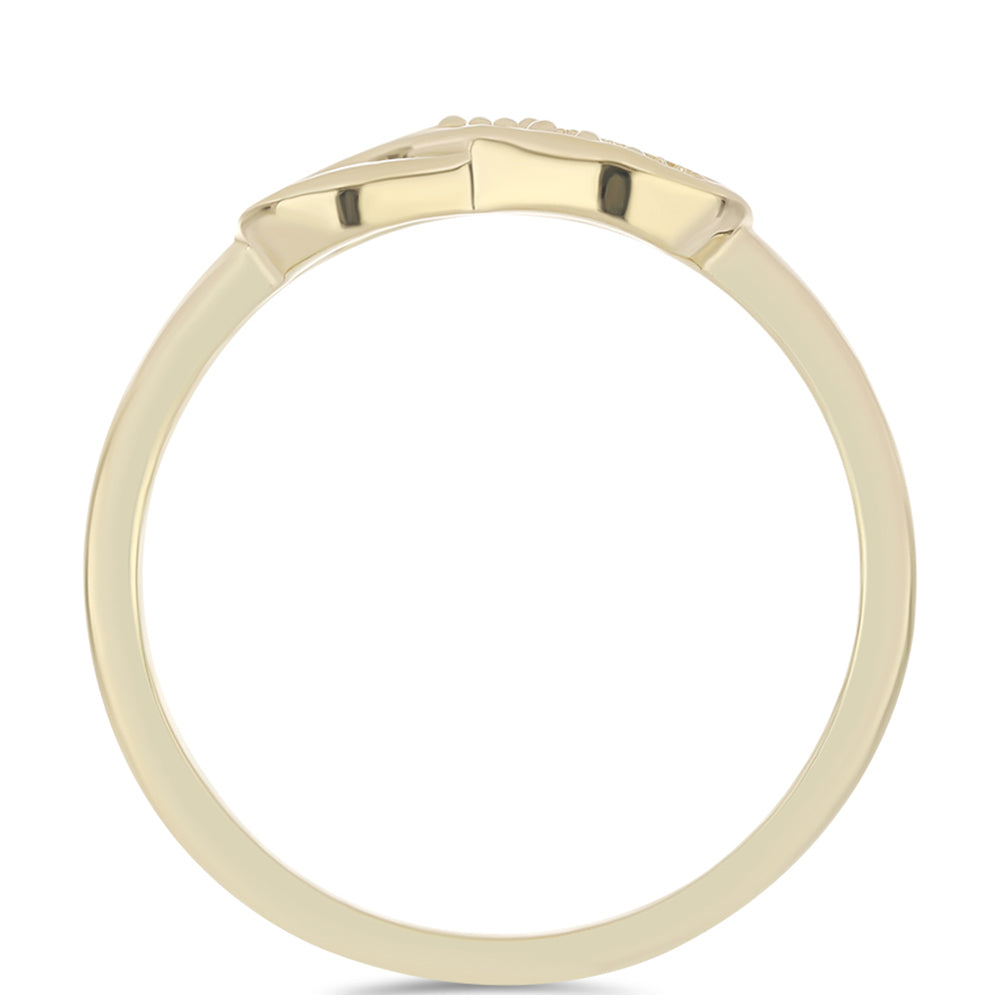 Anillo de Plata Bañada en Oro con Diamante Púrpura