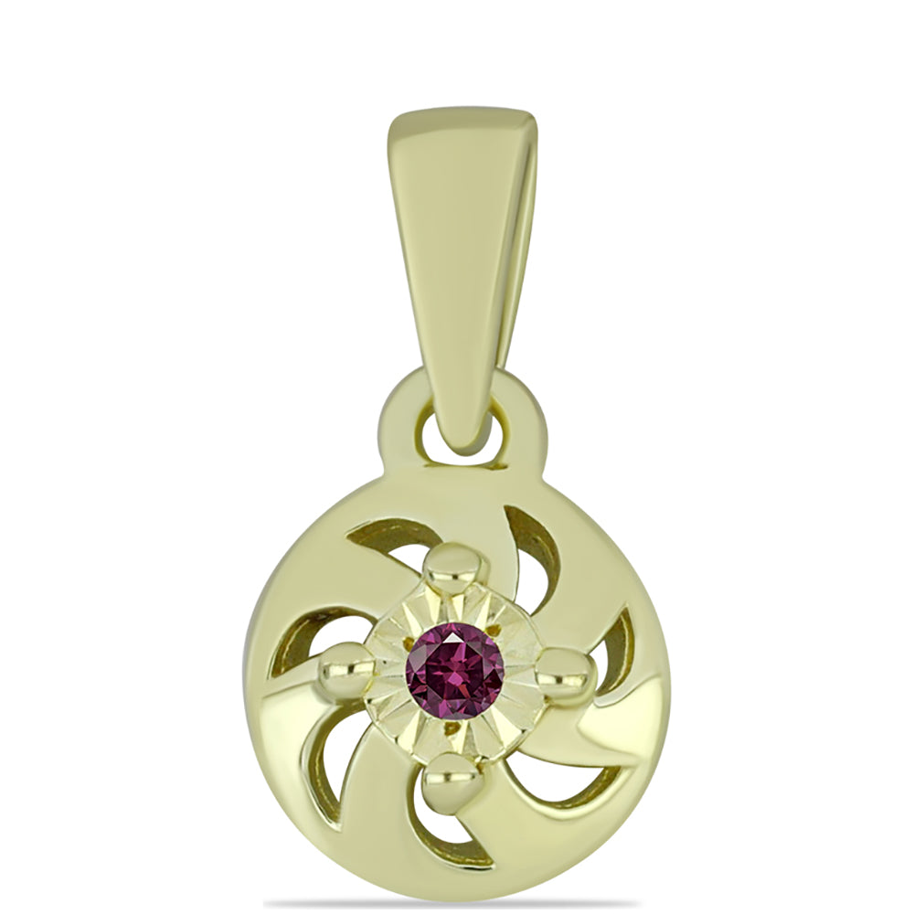 Conjunto de Plata Bañada en Oro con Diamante Púrpura ( Pendientes +Anillo +Colgante ) 3 
